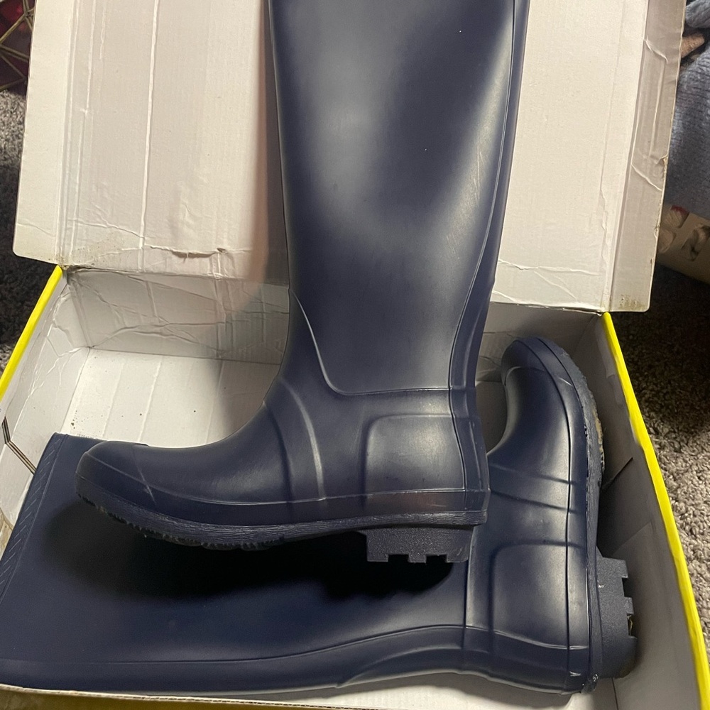 Women’s  Navy Rubber Rain Boots
